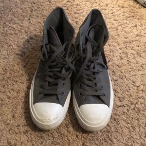 Grey high top converse